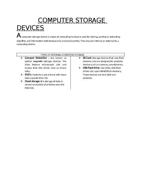 Image result for Storage Devices of Computer Examples