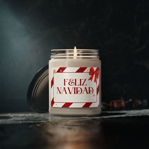 Feliz Navidad Striped Merry Christmas Soy Candle in Spanish - Etsy