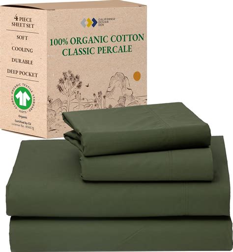 Amazon.com: California Design Den Percale California King Sheets Set ...