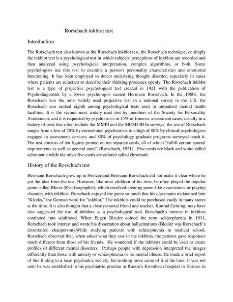 Rorschach-inkblot-test compress - masters in psychology - IGNOU - Studocu