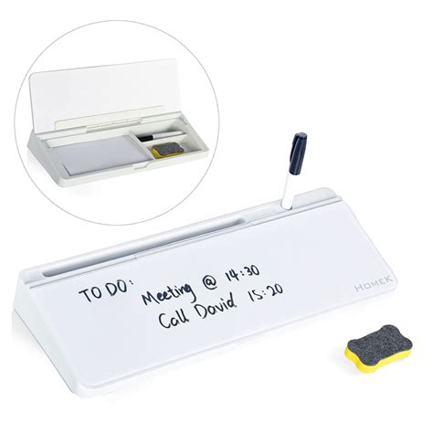 Buy HOMEK Desktop Dry Erase Board with Glass Whiteboard Surface ...