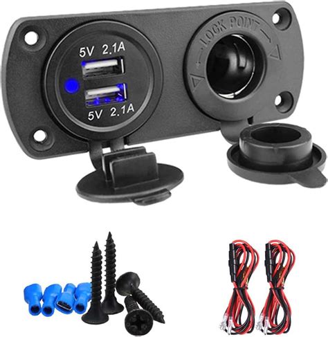 Cigarette Lighter Socket Car Cigarette Lighter and 12V USB Outlet, Dual ...
