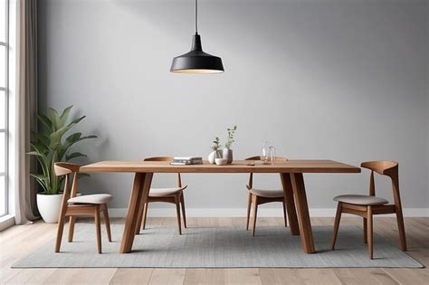 Wood table in modern home room interior with empty copy space on the ...