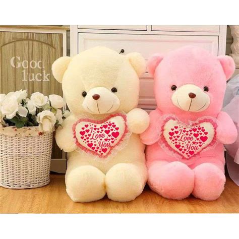 Buy Pink 3.5 Feet Teddy Bear holding I Love You Heart Online at Lowest ...