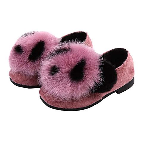 Hopscotch Girls PU Panda Furry Slip Ons in Pink Color : Amazon.in: Fashion
