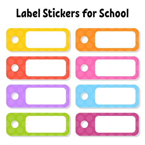 Set stickers for school. Empty template. Name tags, gift labels ...