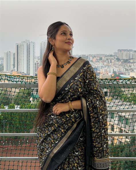 Soft Dola Silk Kalamkari Saree with Worli Print & Sequin Border ...
