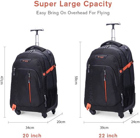 Buy AOPMGOE AOKING 20/22″Water Resistant Rolling Wheeled Backpack ...