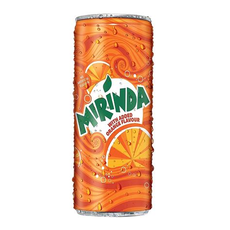 MIRINDA Orange No Artificial Flavors Soft Drink, Can, 250 Ml : Amazon ...