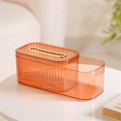 Tissue Paper Holder With Organizer Amber Online - Premium Tissue Box ...