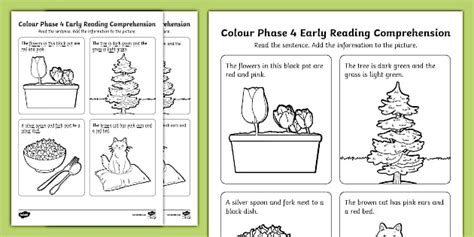 Colour Phase 4 Early Reading Comprehension Activity - Twinkl