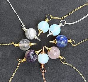 Jet International Assorted Ball Pendulum Dowsing Gemstone Carved ...