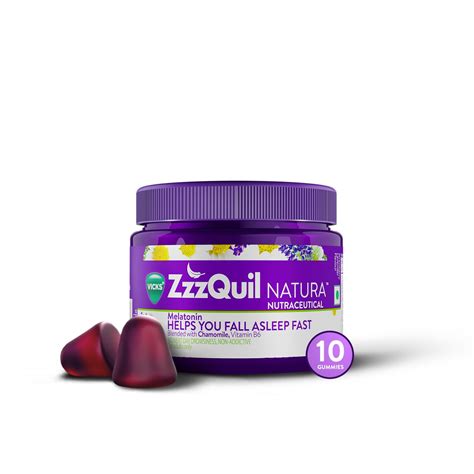 Buy Vicks ZzzQuil Natura, 10s Pack, Non-Addictive Sleep-Aid Gummy ...