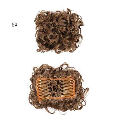 Short Messy Curly Dish Hair Bun Extension Easy Stretch Hair Combs Clip ...