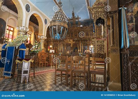 Inside of Ornate Greek Orthodox Church Editorial Stock Photo - Image of ...