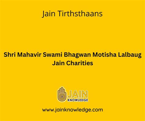 Shri Mahavir Swami Bhagwan Motisha Lalbaug Jain Charities - Jain ...