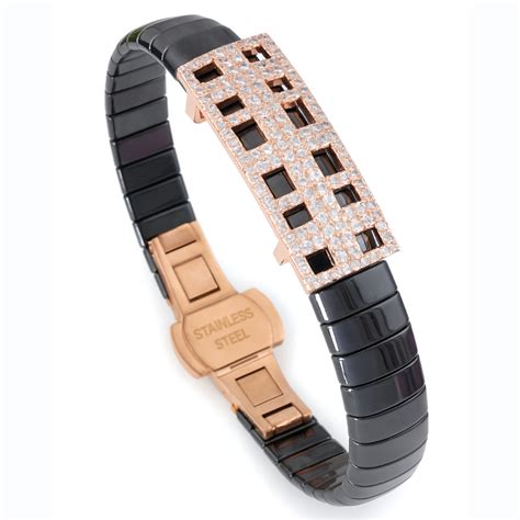 Grid Aura Luxe Ceramic Stainless Steel Bracelet For Men – Brantashop