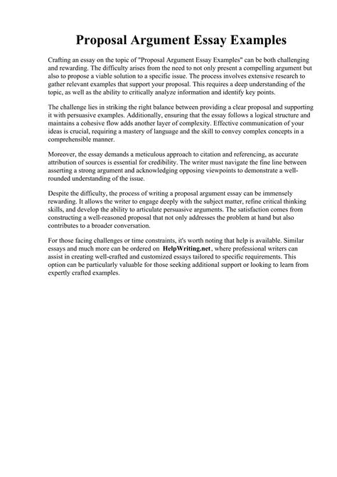 Proposal Argument Essay Examples.pdfProposal Argument Essay Examples | PDF