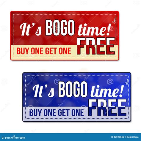 Bogo coupon, voucher, tag stock vector. Illustration of product - 42598645