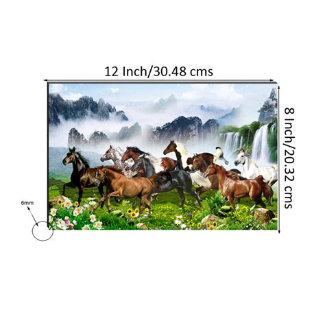 6MM MDF 7 Lucky Running Horses Satin Matt Texture UV Art Painting ...