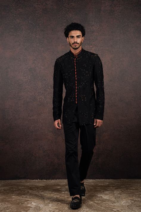 Rich Black Bandhgala Set | MURAQQA