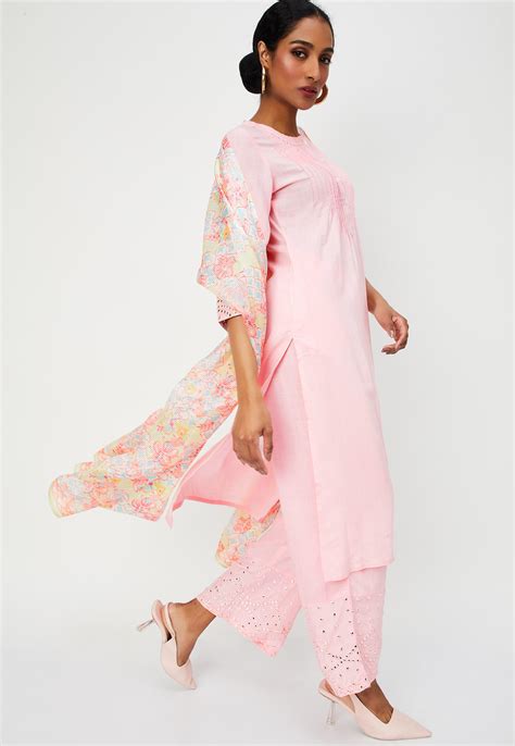 Buy Women Mirror-Work Straight Kurta Set Online at just Rs. 1499.0 ...