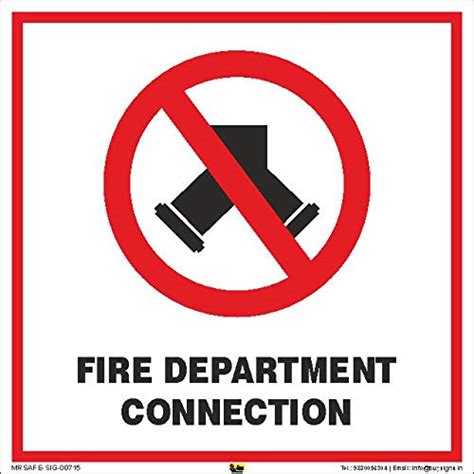 Mr. Safe - Fire Department Connection Sign Hard Plastic Lamination (8 ...
