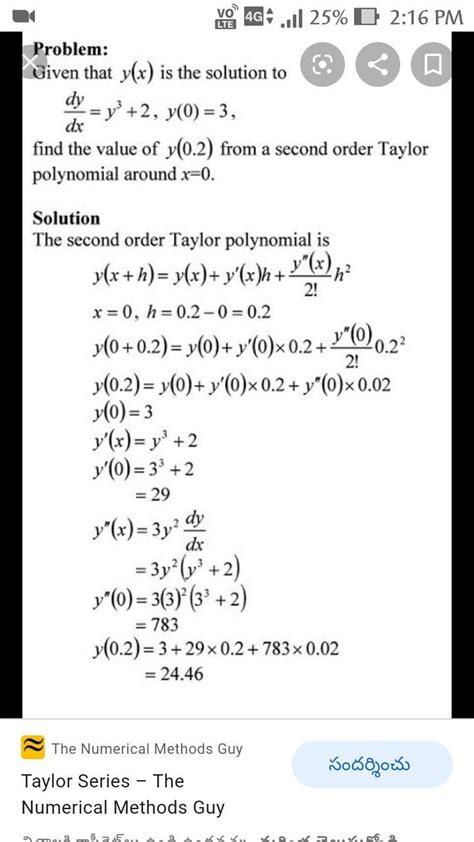 what are the limitations of Taylor's series method for solving ordinary ...