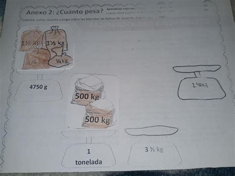 Anexo 2: ¿Cuánto pesa? Aprendizaje esperador Conocimiento y uso de unidades estándar de ...