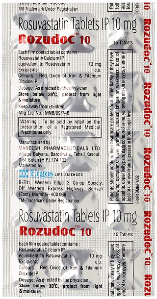 Rozudoc 10 Tablet 15: Uses, Side Effects, Price & Substitutes