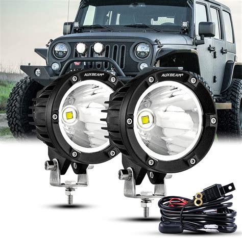 Buy Auxbeam 4 Inch Round Driving Lights, Offroad LED Light Pods 36W ...