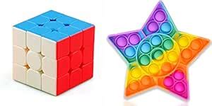 Buy Pop It Fidget Toys,Push Pop Bubble Fidget Sensory Toy and Cube Size ...