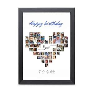 Aizam Art Customized Heart Shape Collage Photo Frame |Birthday ...