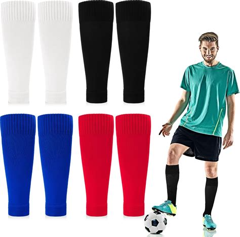 FRIUSATE 4 Pairs Football Sock Sleeves,Soccer Shin Guards Sleeves Team ...