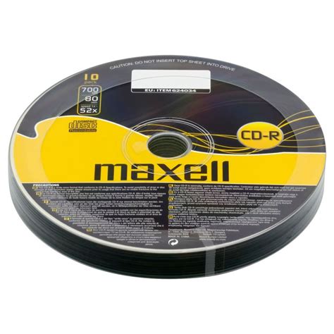 Buy Maxell® CD-R CDR 52x Speed 700 MB 80 Min 10 Pieces 10pcs Blank ...