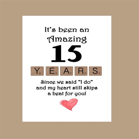 15th Wedding Anniversary Card, 15th Anniversary Card, Crystal ...