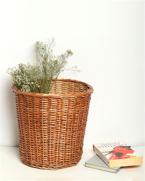 Buy Online Wicker Dustbin &Planter Basket in India – Habere India