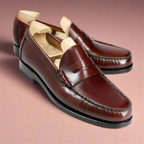 Burgundy Leather Penny Loafer for Men | The Royale Peacock ⭐⭐⭐⭐⭐