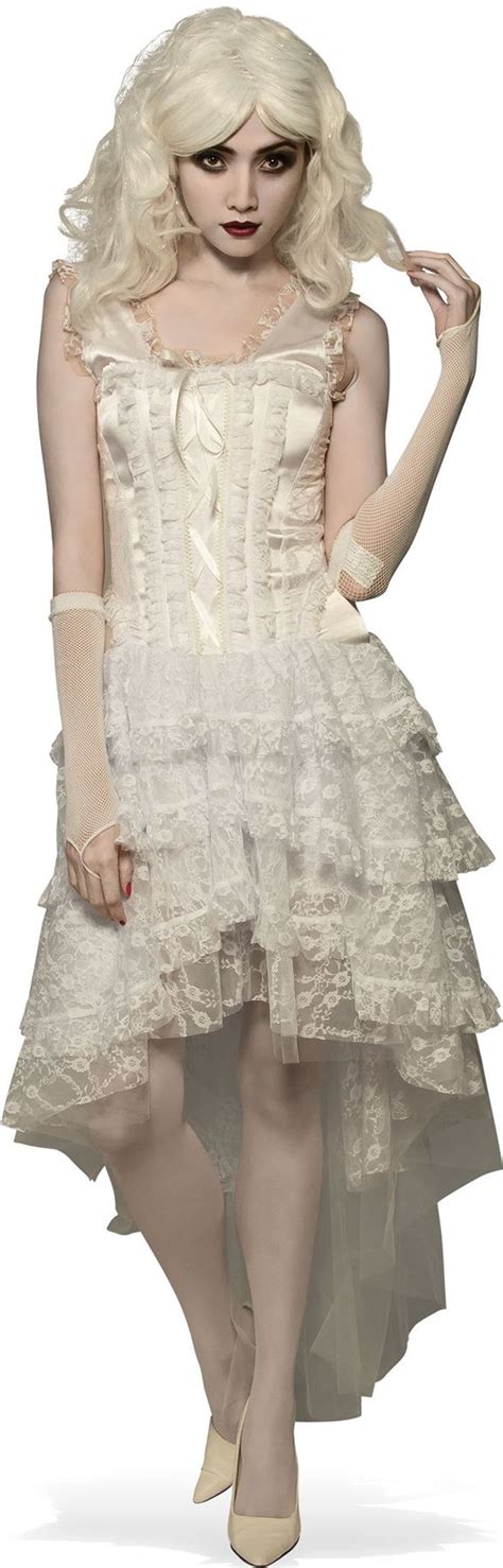 Bright White Lace corset Dress adult womens Halloween costume witch ...