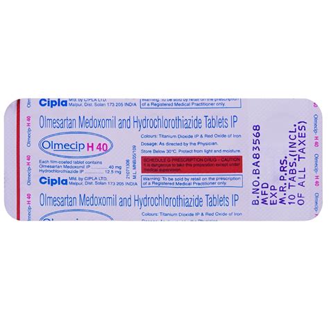 OLMECIP H 40MG TABLET Price, Uses, Side Effects, Composition - Apollo ...