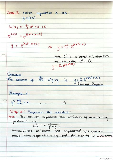 Image result for Differential Equation Example with Solution
