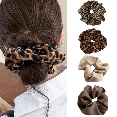 Amazon.com : papasgix Large Satin Silk Scrunchies for Women Big Glossy ...