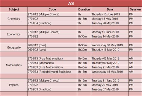 2019年夏季剑桥A-Level全球统考时间表 - 通知公告 - 南通崇川外国语学校（原南通一中剑桥国际中心）