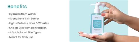 Earth Rhythm Aqua Surge Face wash with 1% Hyaluronic Acid, for Dry Skin ...