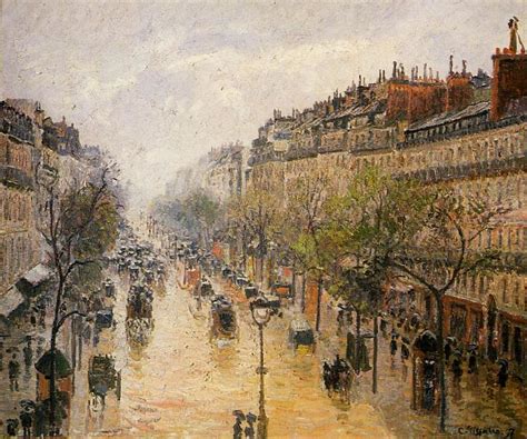 Boulevard Montmartre Spring Rain (1897) by Camille Pissarro – Artchive
