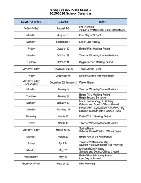 Ocps 2026 2027 School Calendar