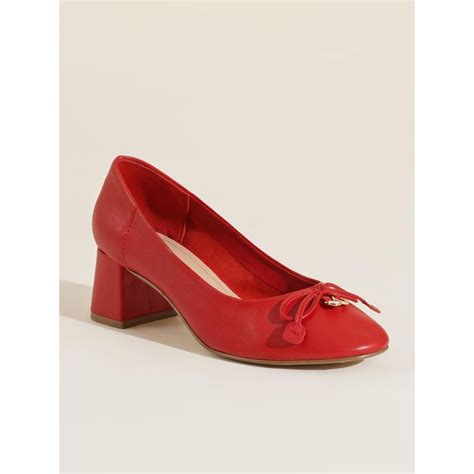 Buy Peach Flores Womens Red Barbara Leather Pumps Online