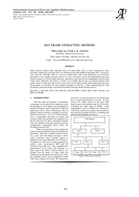 Image result for Flowchart of the Key Frame Extraction Method