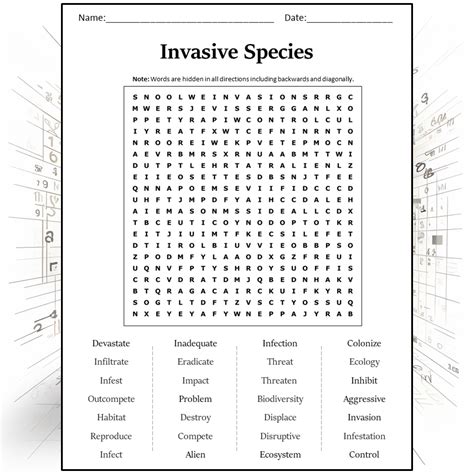 Invasive Species Word Search Puzzle Worksheet Activity PDF ...