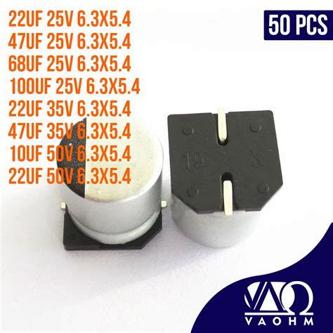 Condensador-electrol-tico-de-aluminio-montaje-en-superficie-50-piezas ...